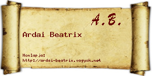 Ardai Beatrix névjegykártya