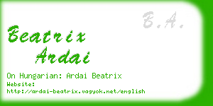 beatrix ardai business card